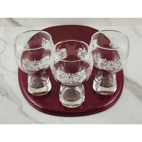 Pepsi Cola Clear Tumbler Glass 16oz Bell Shaped White Logo 6" Pedestal 70's x3 - Picture 9 of 14